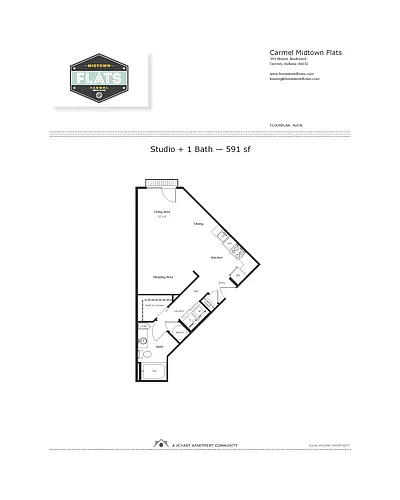 Floor plan 1 Bedroom, 1 Bathroom