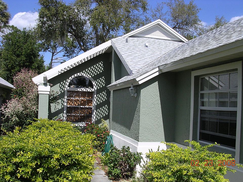 Side view from street, front door