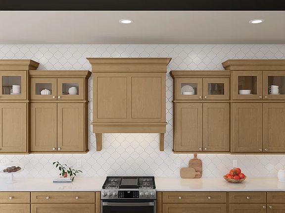 Kitchen with ceramic tile backsplash
