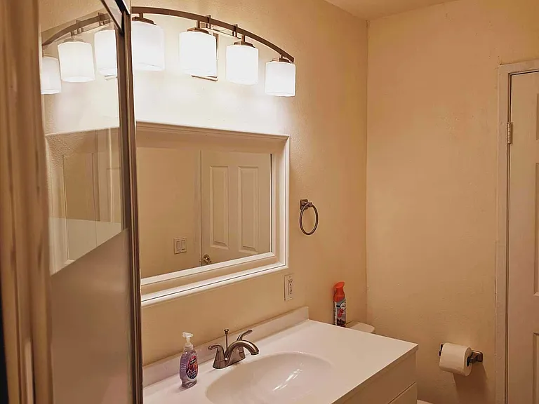 Second bathroom. Brand new vanity, toilet, shower