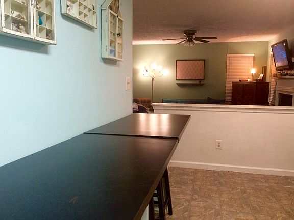 kitchen opens to living area