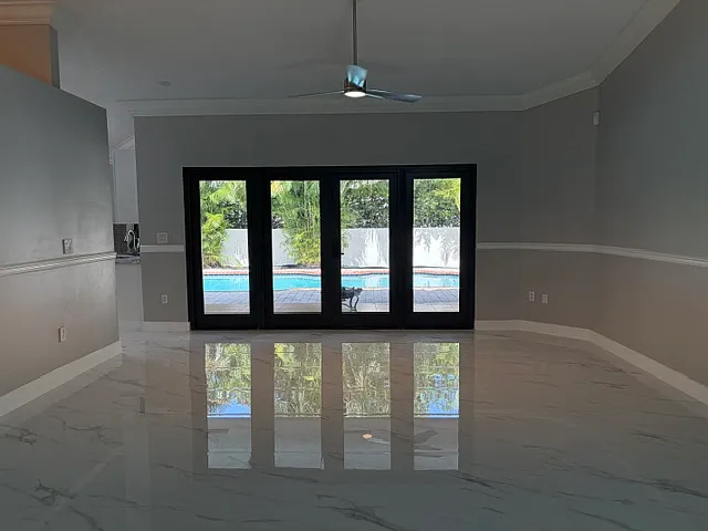 New porcelain tile floors throughout the house