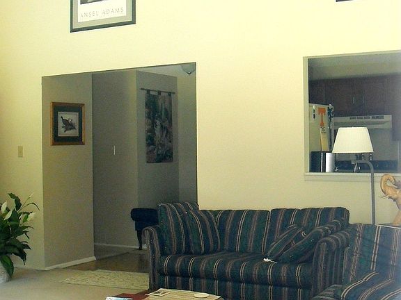 Vaulted ceilings in the great room with pass through to the kitchen.