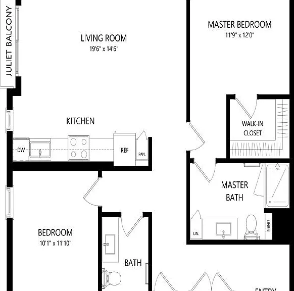 Elan Uptown Flats - C5 - 2 Beds - 2 Baths - 1160 Sq. ft.