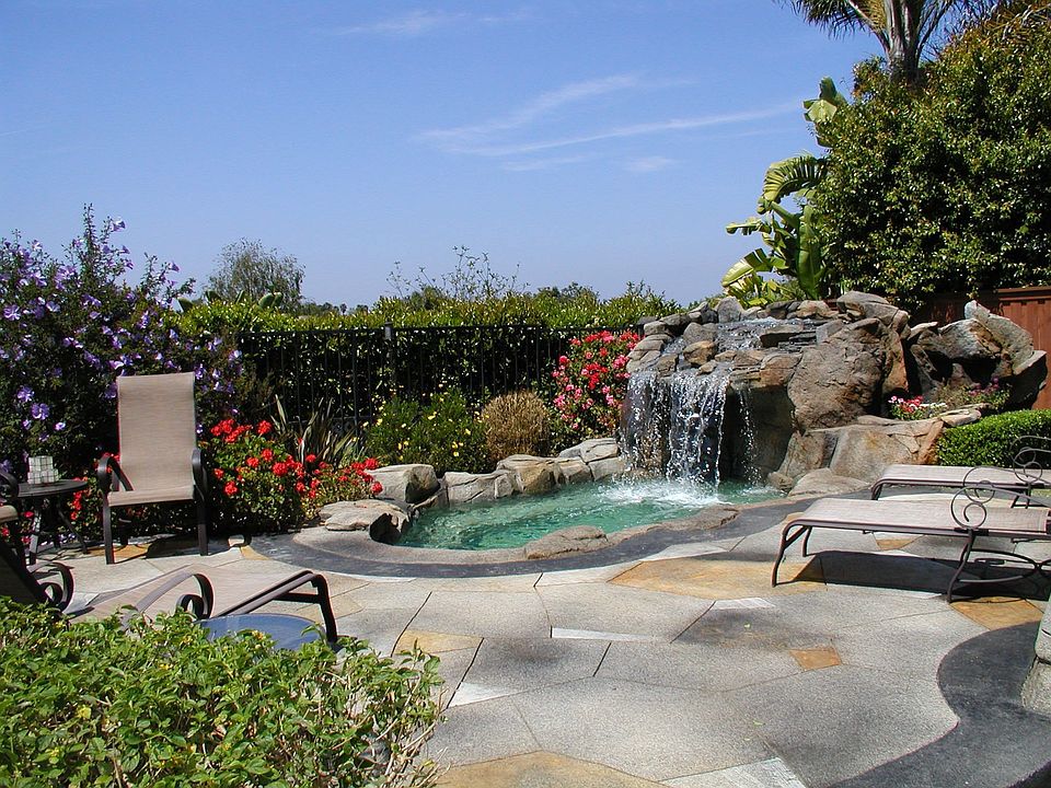 Spa with waterfall