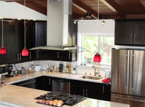 All new high end open kitchen to LR/DR