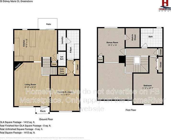 2 bed, 3.0 bath, 1323 sqft, $1,700 — Photo 2
