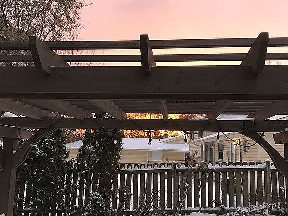 Pergola view at sunset