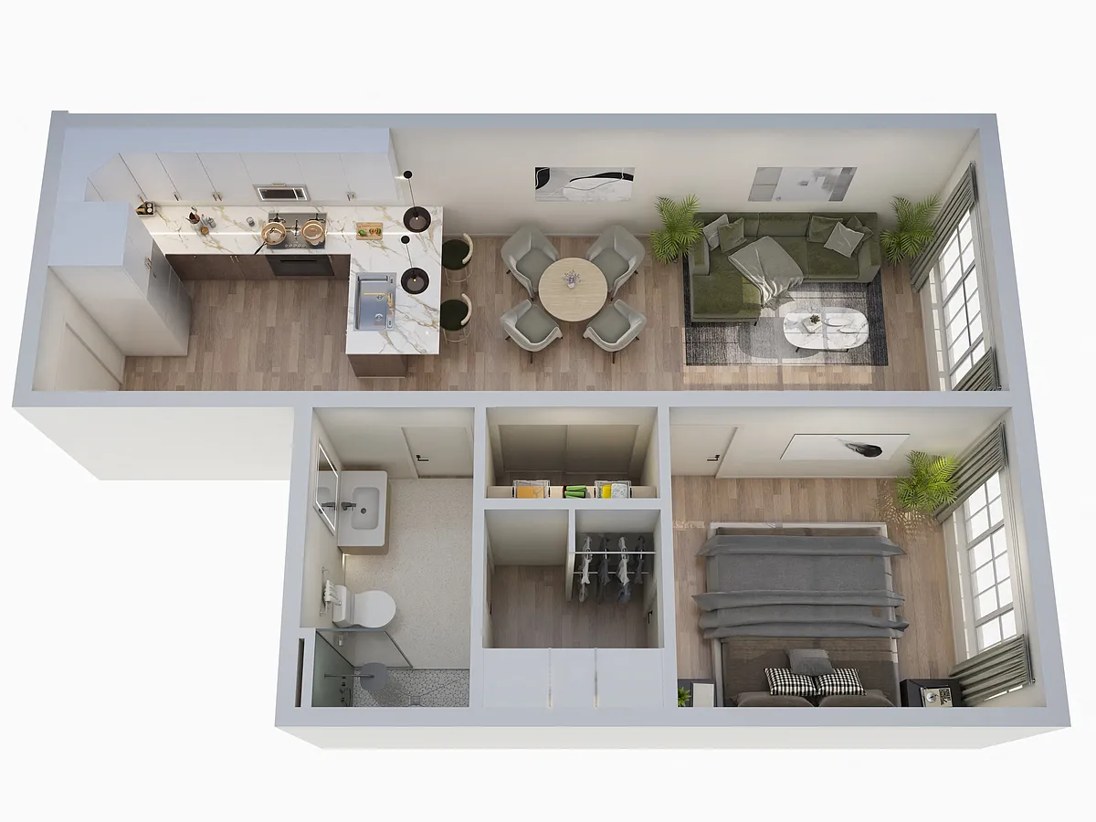 Floor plan 1 Bedroom - Vesper (03)