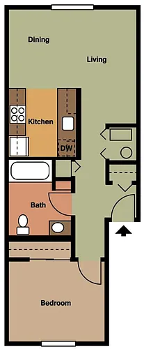 Floor plan 1 Bed 1 Bath