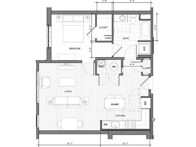 Floor plan 1BR-E