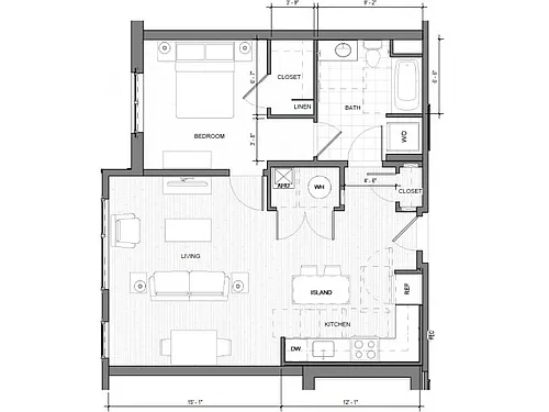 Floor plan 1BR-E