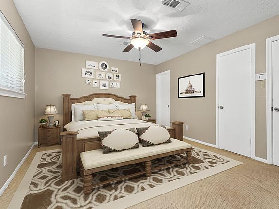 Staged master bedroom