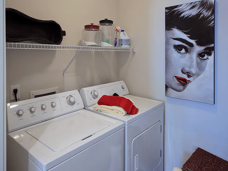 Utilize convenient washers and dryers