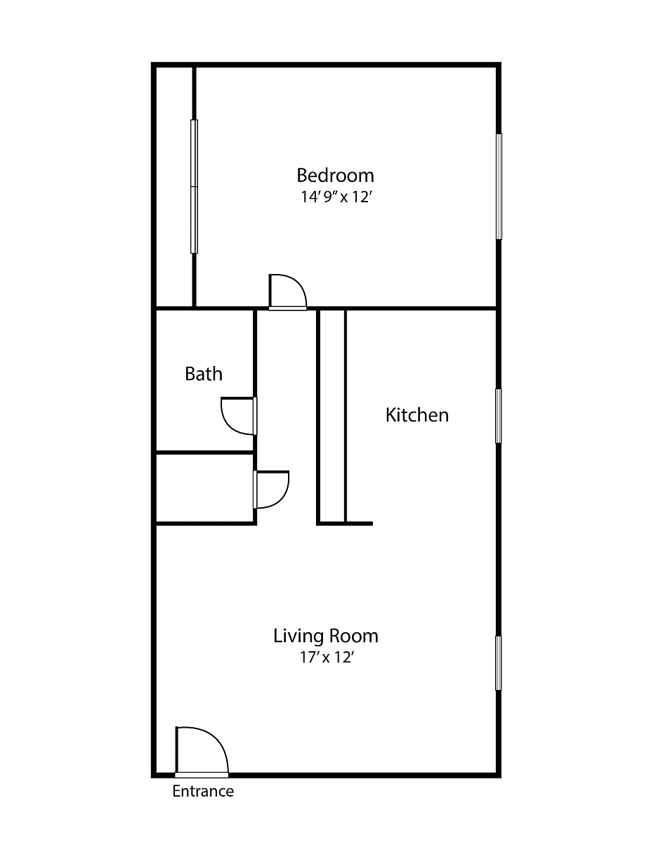 Floor plan 1 Bed / 1 Bath
