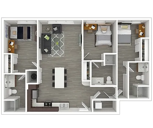 Floor plan 3X3 D