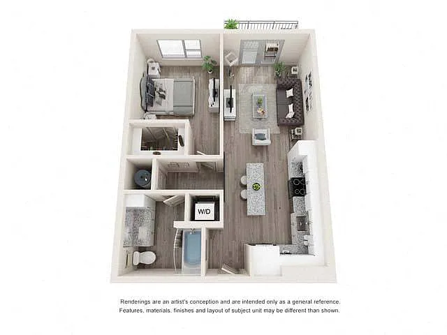 Floor plan One-Bedroom (A2)