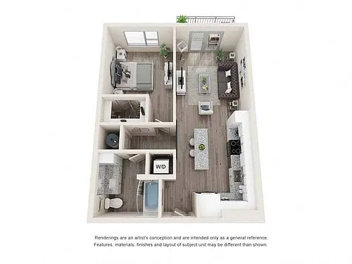 Floor plan One-Bedroom (A2)