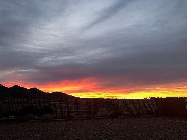 Sunrise view from backyard.