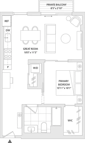 Floor plan 1 BR L