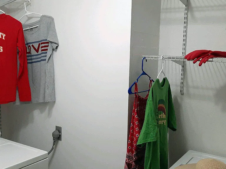 ...and is equipped with a full-sized washer and dryer...