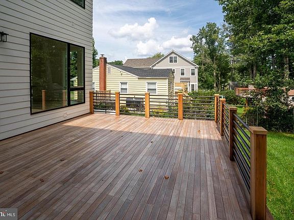 Mahogany decking, steel handrails