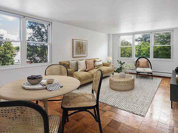 Living Room with Parquet Flooring