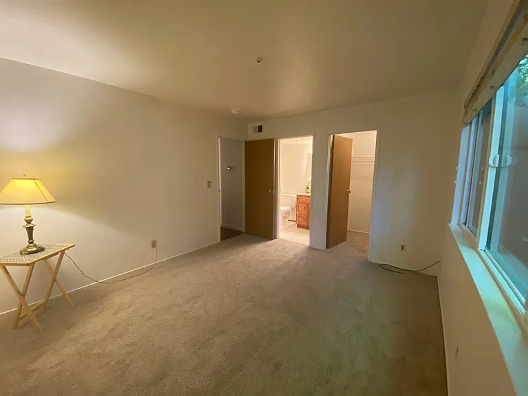 Spacious bedroom with walk-in closet