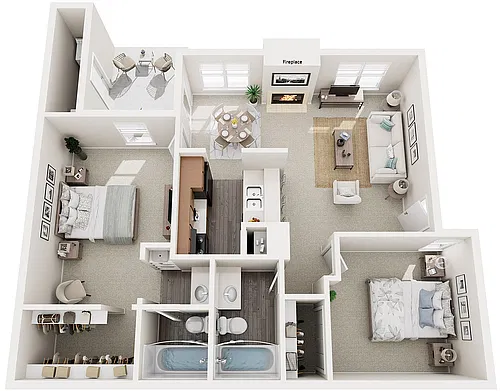Floor plan B2 - Two Bedrooms