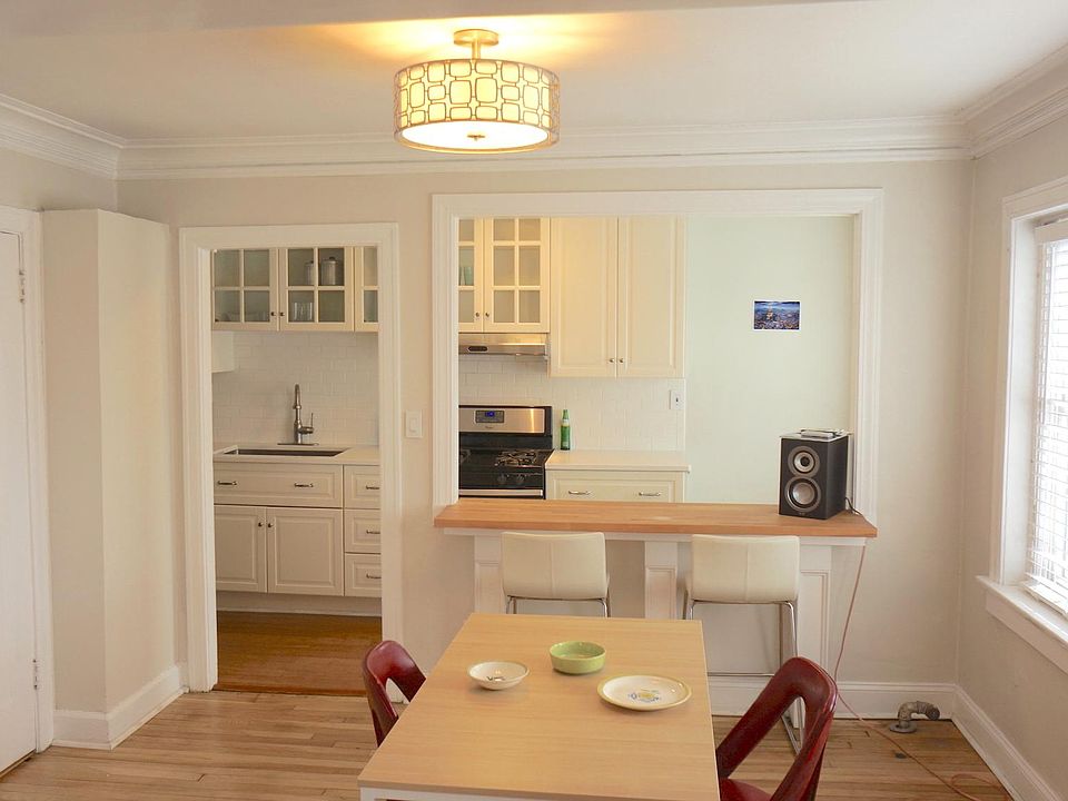 Open Kitchen / Dining Room area with butcher block counterto