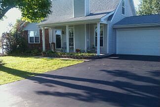 Newly refinished driveway