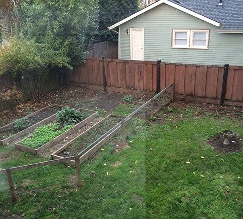 Back Yard Complete with Patio and Fenced Garden