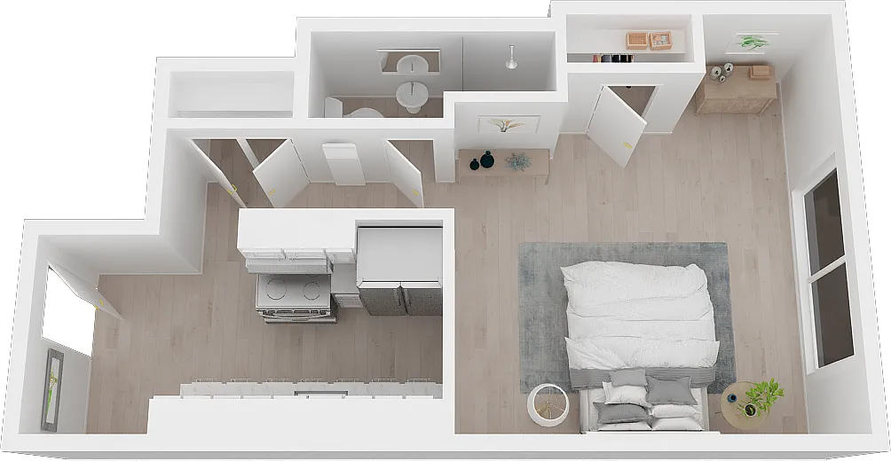 Floor plan 1BR/1BA-Jr