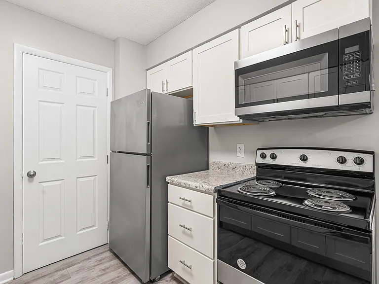Platinum Home with Black and Stainless Steel Appliances