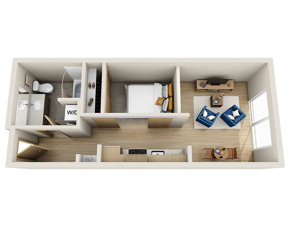 Floor plan One Bedroom A1D MMR