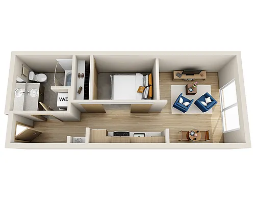 Floor plan One Bedroom A1D