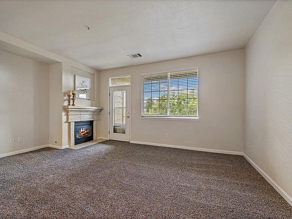 Living room with a gas fire place