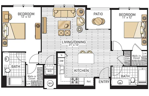 Floor plan Toscana - Two Bedrooms