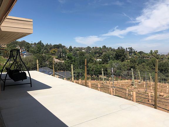 Patio overlooking vineyard