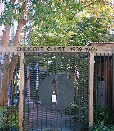 Gated entry to Endicott Court and Property