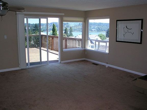 Open front room with view from the corner of the room.