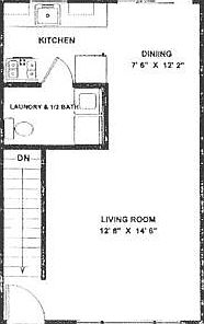 2BR Townhome Floor Plan - 1st Floor
