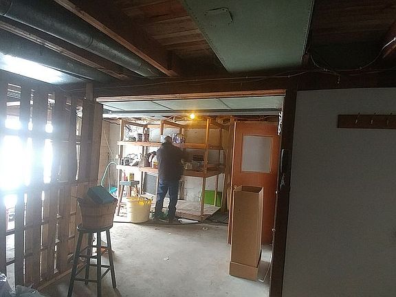 Basement has wood burner also