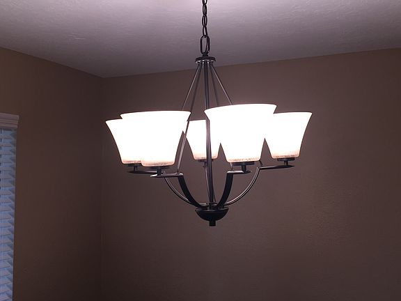 NEW CHANDELIER IN DINING