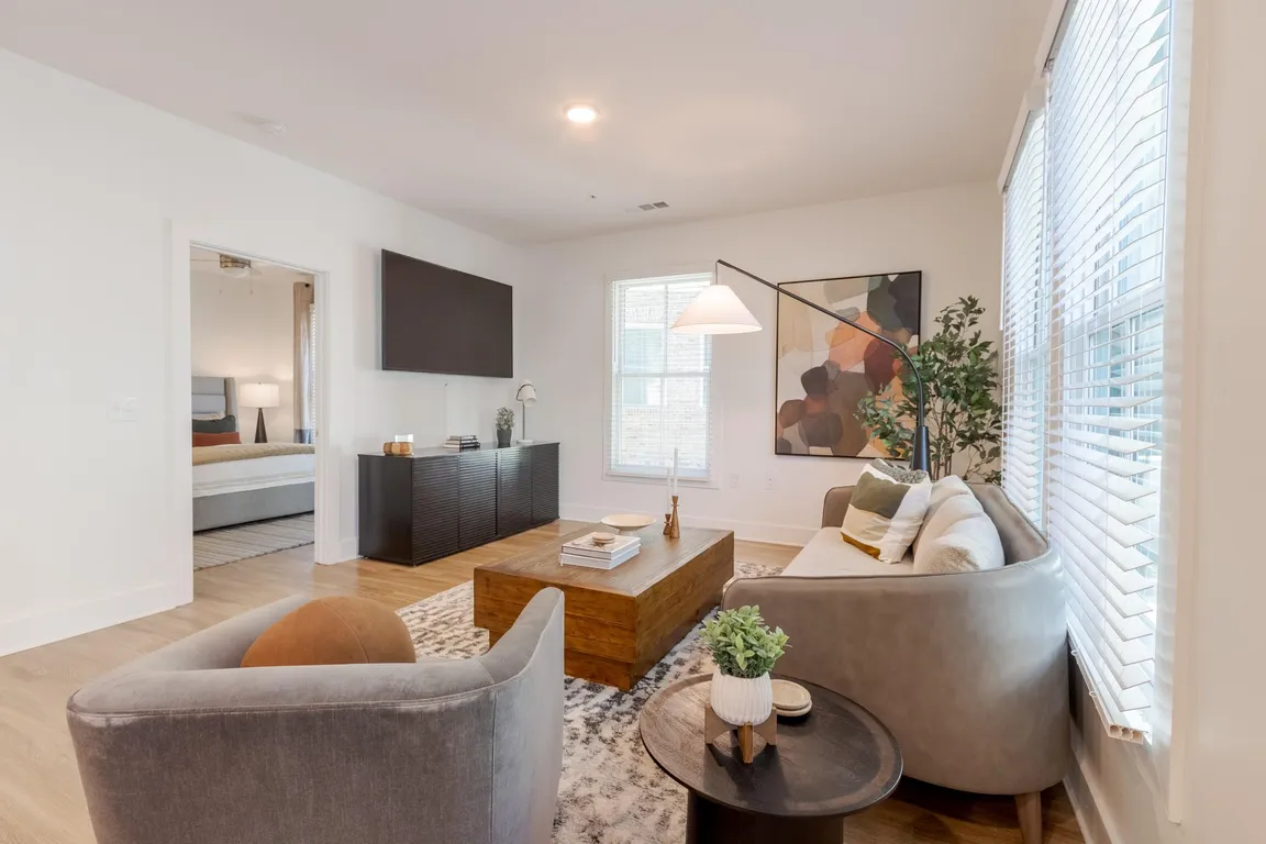 Spacious Living Room at The Merchant Apartments in Charleston, SC 29403
