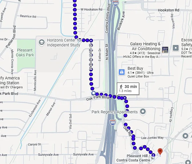 30 Min walk to Pleasant Hill Bart