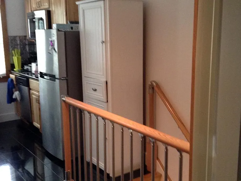 Designer handrails and granite tile floor