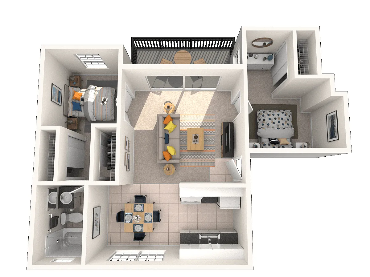 Floor plan Jr. 2 Bedroom 1 Bath