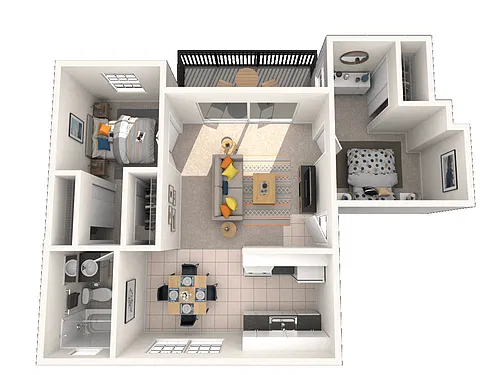 Floor plan Jr. 2 Bedroom 1 Bath