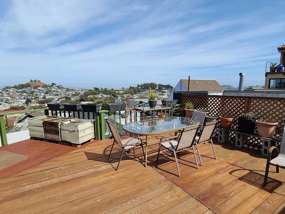 Sunny large deck above the garage. Planter boxes ready for your garden.
